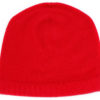 Ribbed Hem Hat - 100% Cashmere - Bright Red