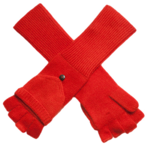 Ladies Cashmere On/Off Gloves - 100% Cashmere - Spicy Orange mp20