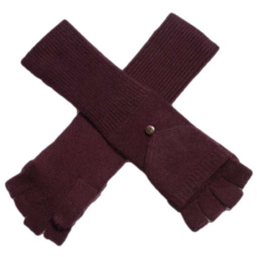 Ladies Cashmere On/Off Gloves - 100% Cashmere - Fig mp51