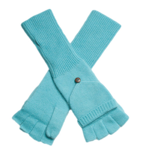 Ladies Cashmere On/Off Gloves - 100% Cashmere - Aqua Sky mp98