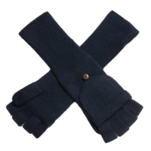 Ladies Cashmere On/Off Gloves - 100% Cashmere - Dark Navy mp120