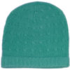 Cabled Hat - 100% Cashmere - Turquoise