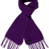 Cable Knit Scarf - 100% Cashmere - 35x180cm - Royal Purple