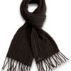 Cable Knit Scarf - 100% Cashmere - 35x180cm - Melange Dark Grey