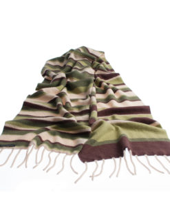 Knitted Stripey Scarf - 170x25cm - 100% Cashmere - Secret Forest