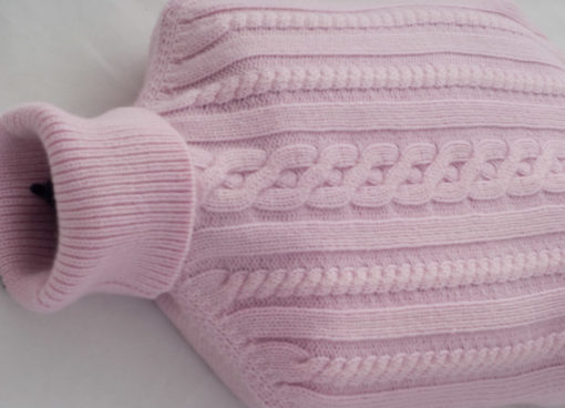Cashmere Hot Water Bottle Cover - Pink Lady