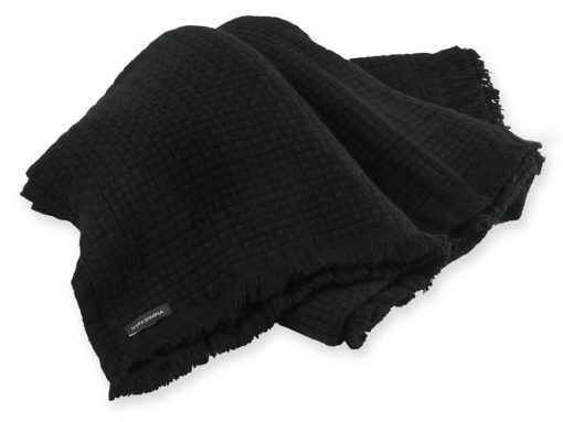 6ply Boxweave Blanket - 100% Cashmere - 140x180cm - Black