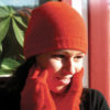 Ribbed Hem Hat - 100% Cashmere - Bright Red