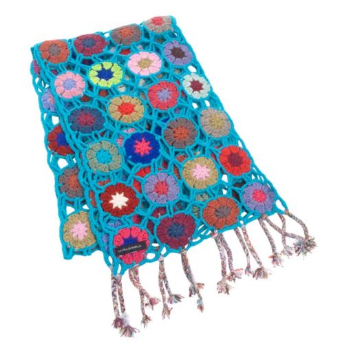 Crochet Knit Scarf - 100% Cashmere - 25x150cm - HKF229