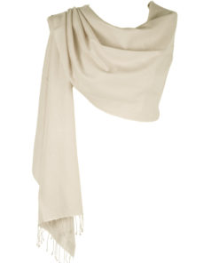 Pure Cashmere Large Scarf - Natural White