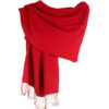 Pashmina Large Scarf - 45x200cm - 70% Cashmere/30% Silk - Fiery Red