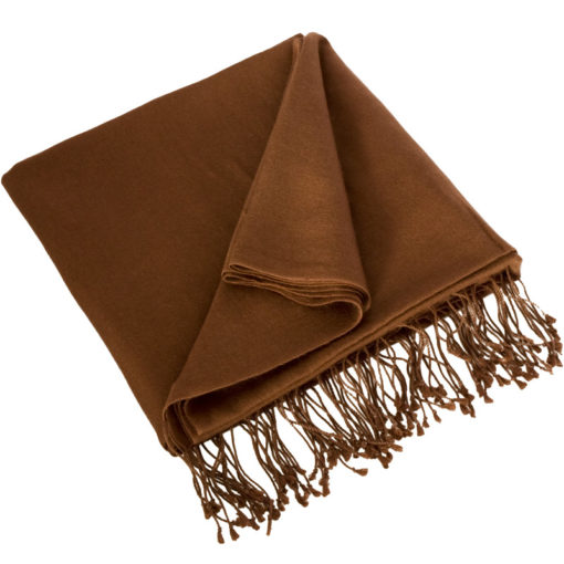 Pashmina Large Scarf - 45x200cm - 100% Cashmere - Cocoa Brown