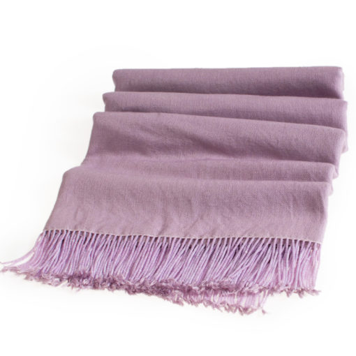 Pashmina Stole With Beaded Tassels - 70x200cm - Wood Rose