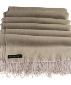 Pashmina Stole With Beaded Tassels - 70x200cm - Dune