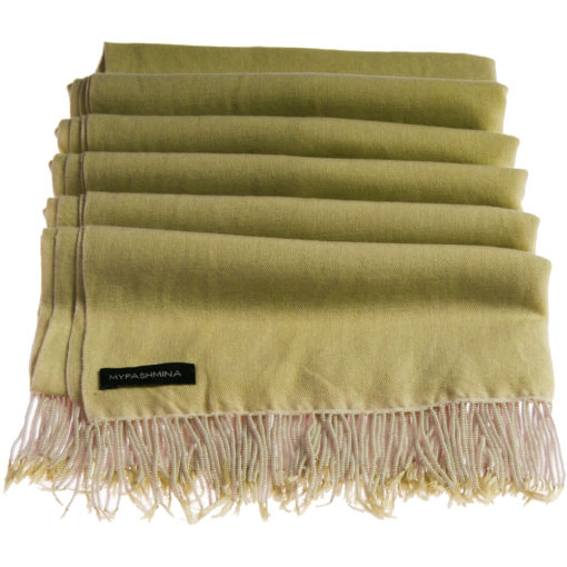 Pashmina Stole With Beaded Tassels - 70x200cm - Olivenite