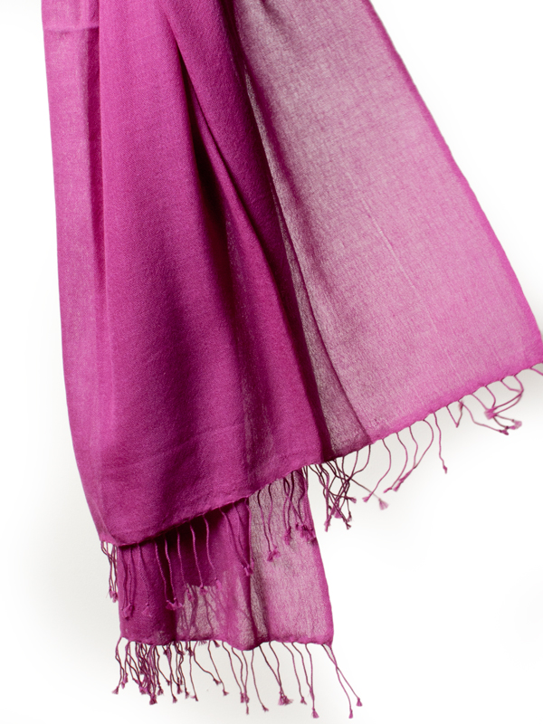 Buy Pashmina Ring Shawl - 90x200cm - 100% Cashmere - Deep Orchid Online ...