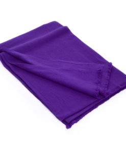 Herringbone Weave Pashmina - 100% Cashmere - 60x190cm - Open Fringe - Royal Purple