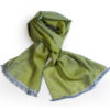 Contrast Weave Fine Scarf - 34x162cm - Greens - 100% Cashmere