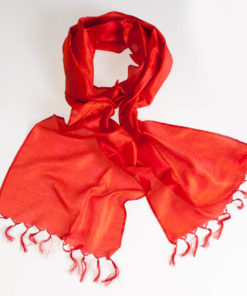 Varanasi Silk Scarf - 24x180cm - Jacquard - Red