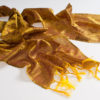 Varanasi Silk Scarf - 24x180cm - Jacquard - Golden Yellow / Brown