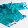 Varanasi Silk Scarf - 24x180cm - Jacquard - Turquoise / Green