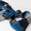 Varanasi Silk Scarf - 55x180cm - Stripey - Blue Grey Black