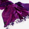 Varanasi Silk Scarf - 55x180cm - Reversible - Purple / Strong Pink