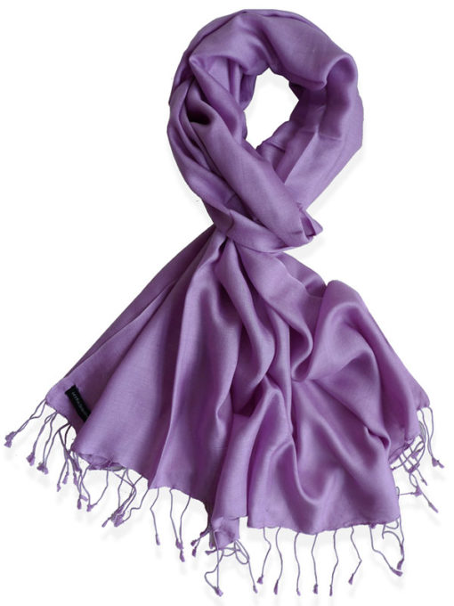 Pure Silk Scarf (210 Quality) - 60x190cm - Dusty Lavender