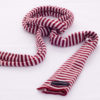Thin Knitted Scarf - 100% Cashmere - 15x180cm - Rich Red/White