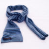 Thin Knitted Scarf - 100% Cashmere - 15x180cm - Green Gable / Adriatic Blue