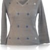 Ladies Argylev-Neck - 80% Bamboo/20% Cashmere - Grey all Vegetable Dyes - Extra Large