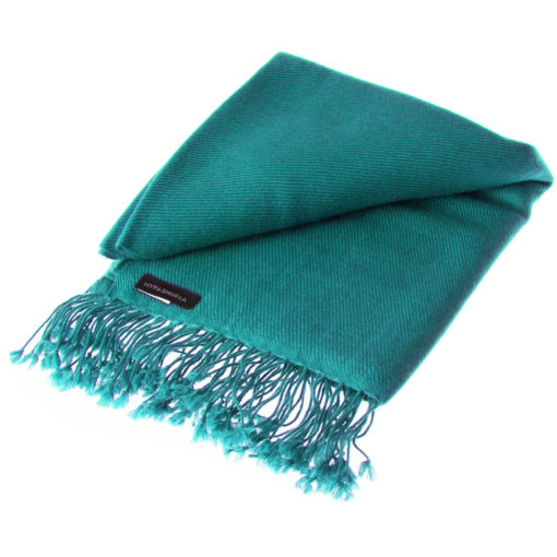 Cf134 - Classic 100% Cashmere Pashmina - Biscay Bay mp96 - 130x200cm - With Tassels