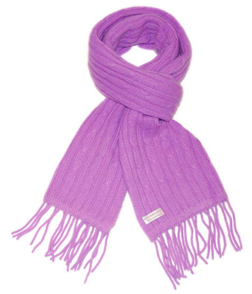 6-Ply Cabled Scarf - 35x160cm - Lavender