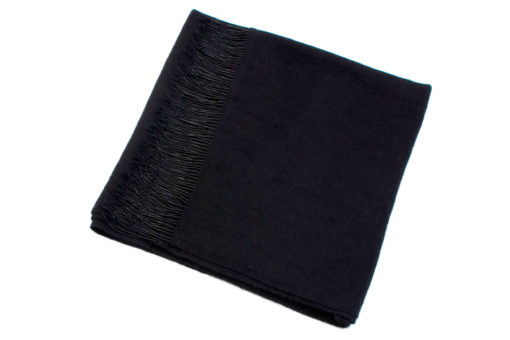 Pashmina with Beaded Tassels - Black - 70x200cm - 100% Cashmere